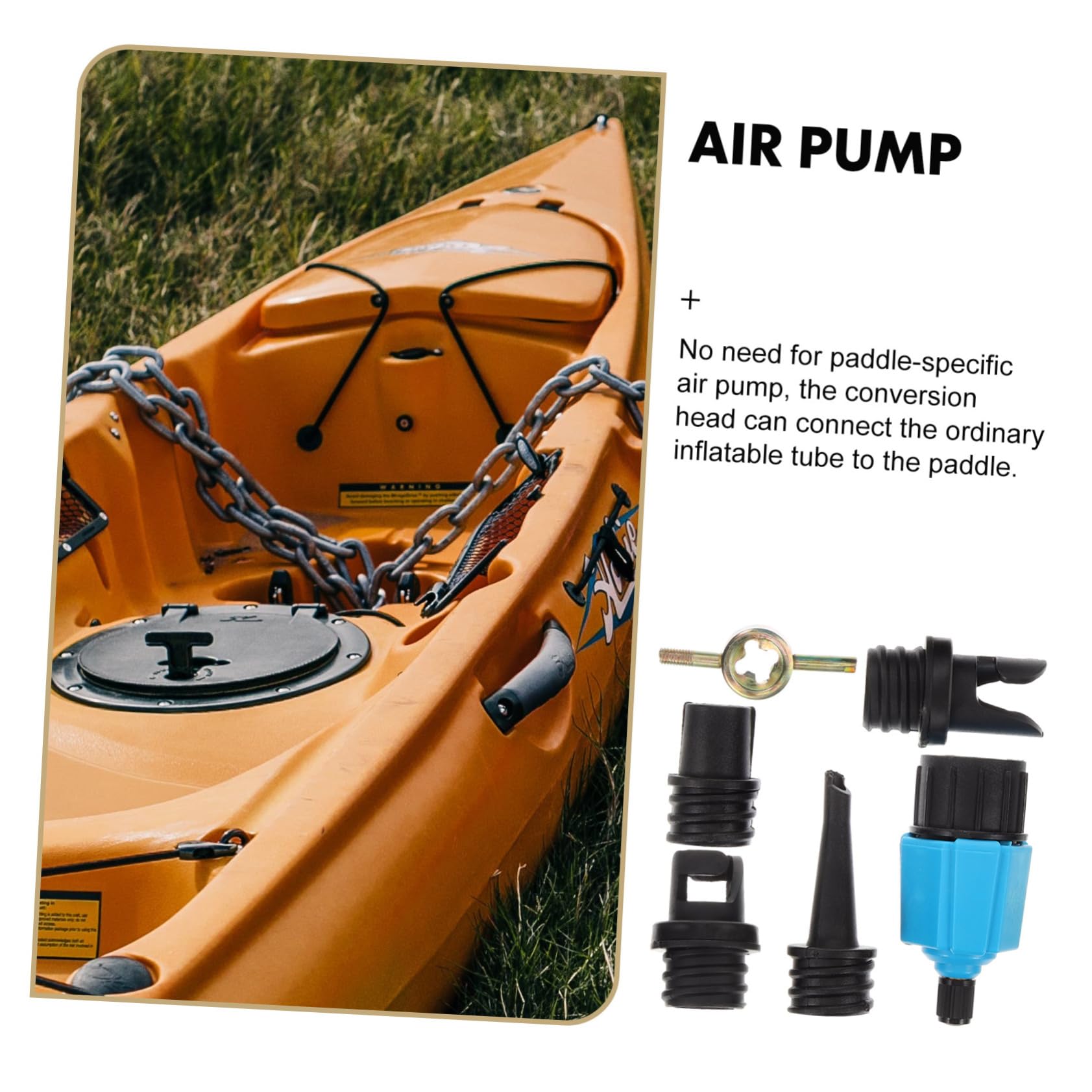 ibasenice Portable Sup Pump Adapter für Schlauchboot und Multifunktionaler Ventiladapter Strapazierfähigem Installieren Verwenden für Paddelboards und Aufblasbare Boote