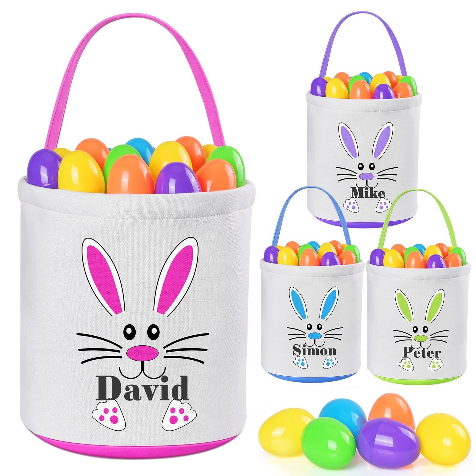 Personalized Easter Basket, Jocidea 1 Pack Custom Easter Baskets for Girls Boys Personalized Easter Basket Bucket Easter Basket Stuffers for Baby