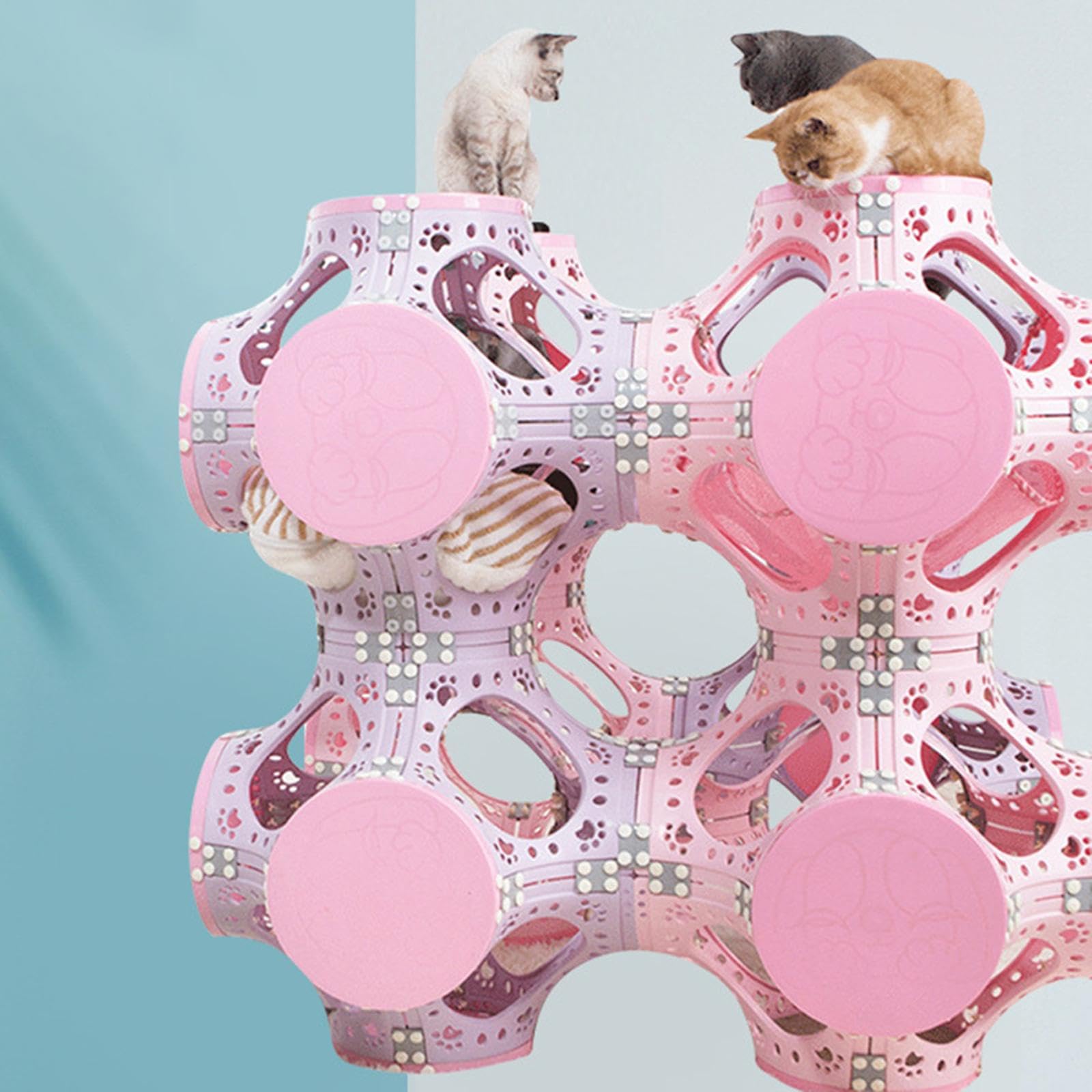 Cat Tunnel Toy, Home Indoor Playing Cute Training Pet Supplies Bed Cat Climbing Frame, Pet Interactive Toy for Dogs Kitten Puppy, Bianco