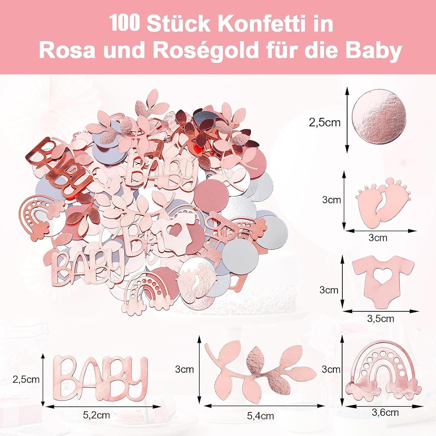Baby Shower Decoration Girl Boy Pack of 100 Large Baby Confetti image 2