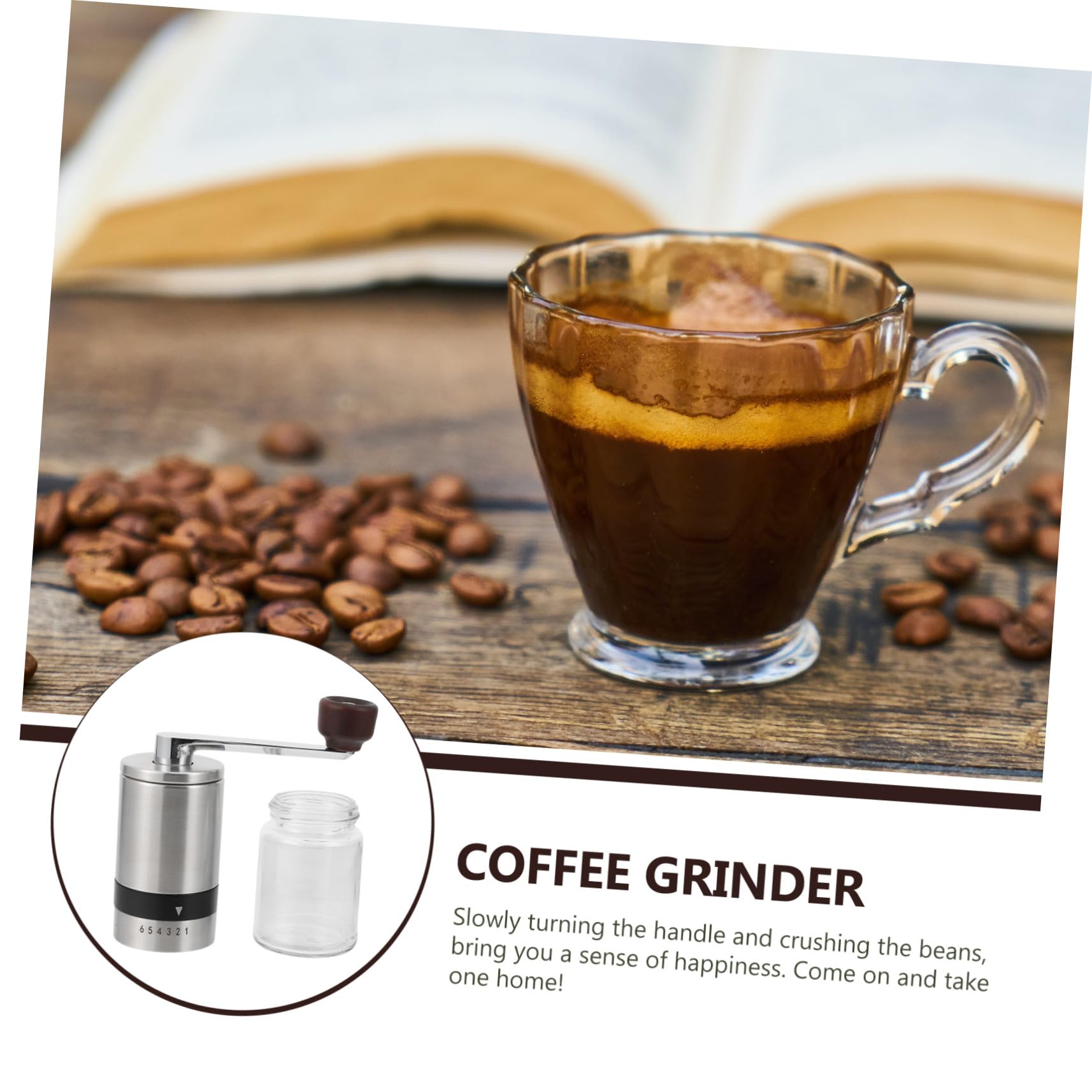 Molinillo de Café Manual Portátil, Compacto y Desmontable para Granos de Café, Muelas de Cerámica, Adecuado para Viaje y Campamento