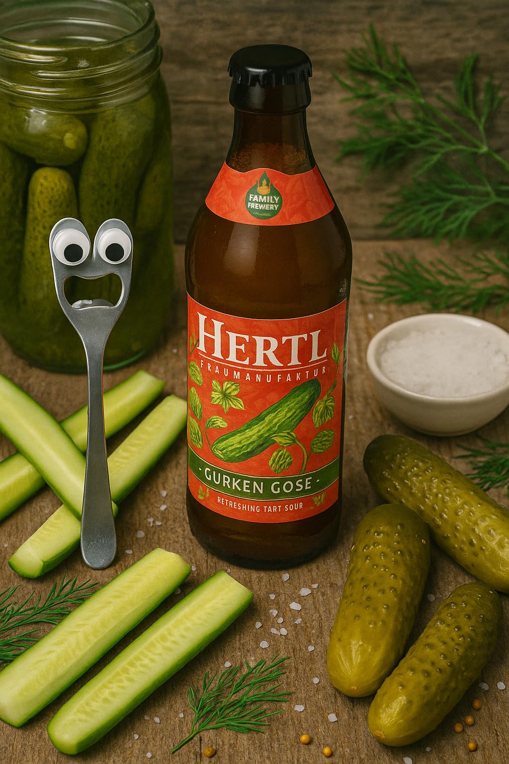Hertl Gurken Gose - Limitierte Edition, fränkisches Sauerbier mit Gurke, Koriander & Salz, erfrischend und leicht | 12er Set | 4% Alkohol | Braumanufaktur Hertl