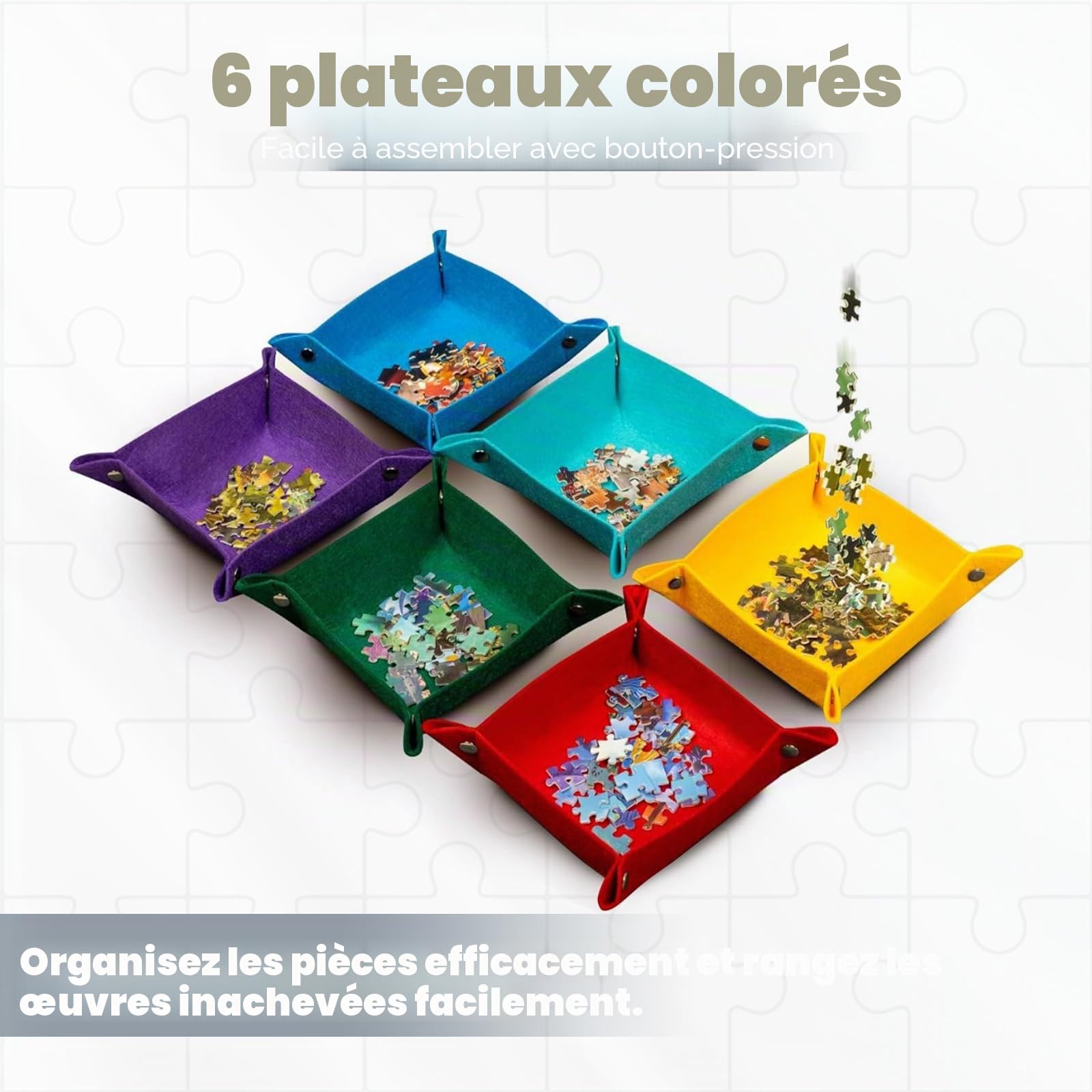 Table Puzzle 1000 Pièces avec 6 Tiroirs - Plateau de Puzzle Inclinable avec Support Réglable et Couvercle Anti-Poussière pour Adultes et Enfants