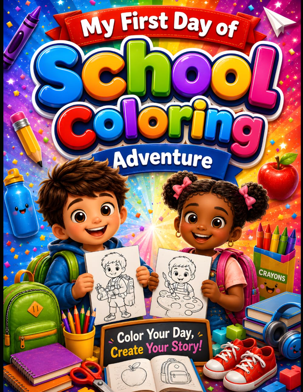 My First Day of School Coloring Adventure: School Friends, Classrooms, and Fun to Color