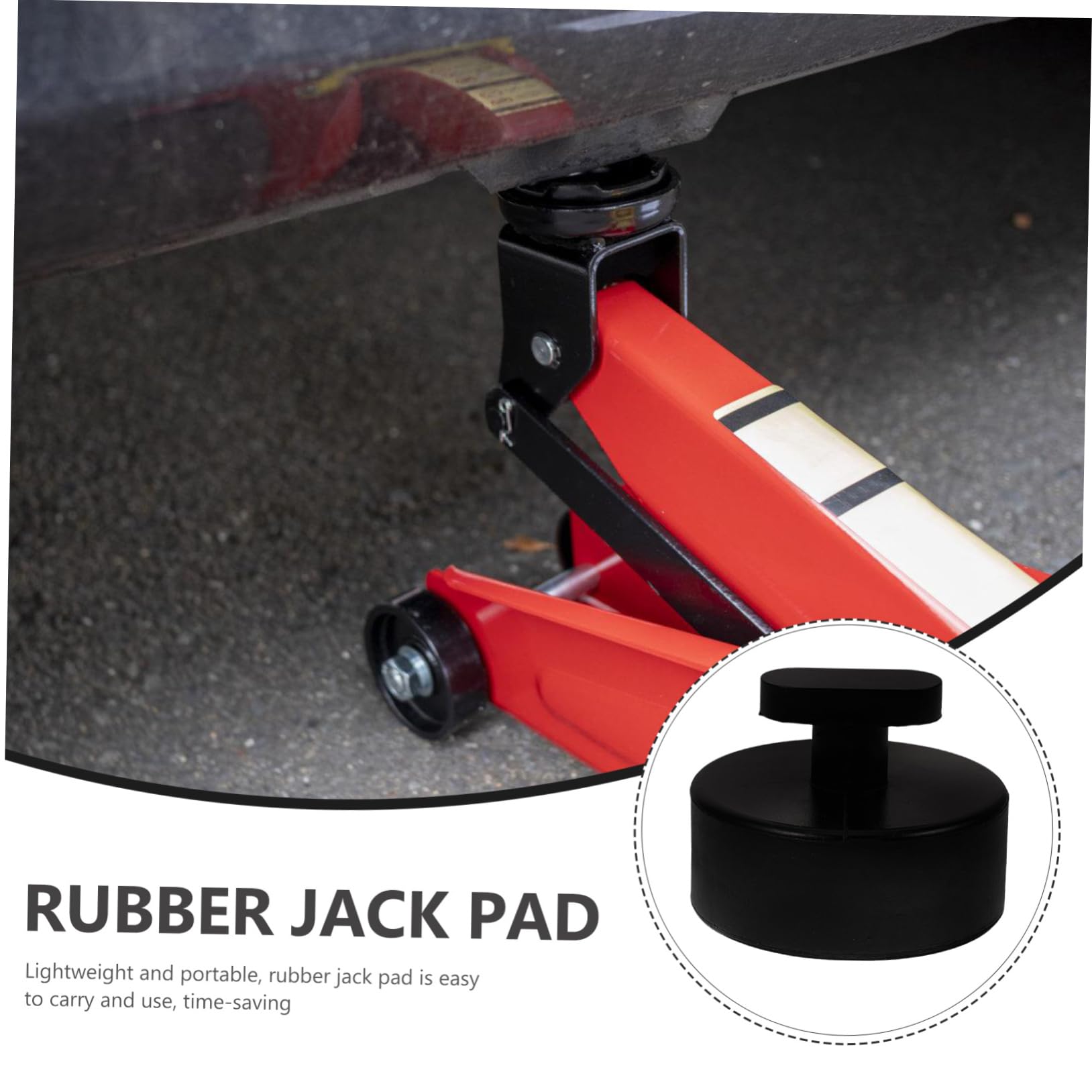 HOMSFOU 4 Set Blocco Di Gomma Supporto Per Jack Da Pavimento Martinetto Da Pavimento Cavalletti Per Cric Per Auto Tampone Black Gomma Da Cancellare 4 Pezzi*4