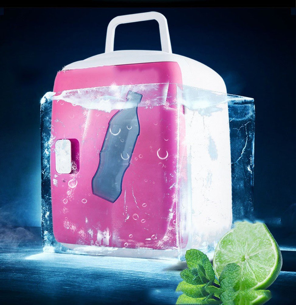 Réfrigérateur de voiture 12L mini congélateur rose ultra-silencieux pour les trajets