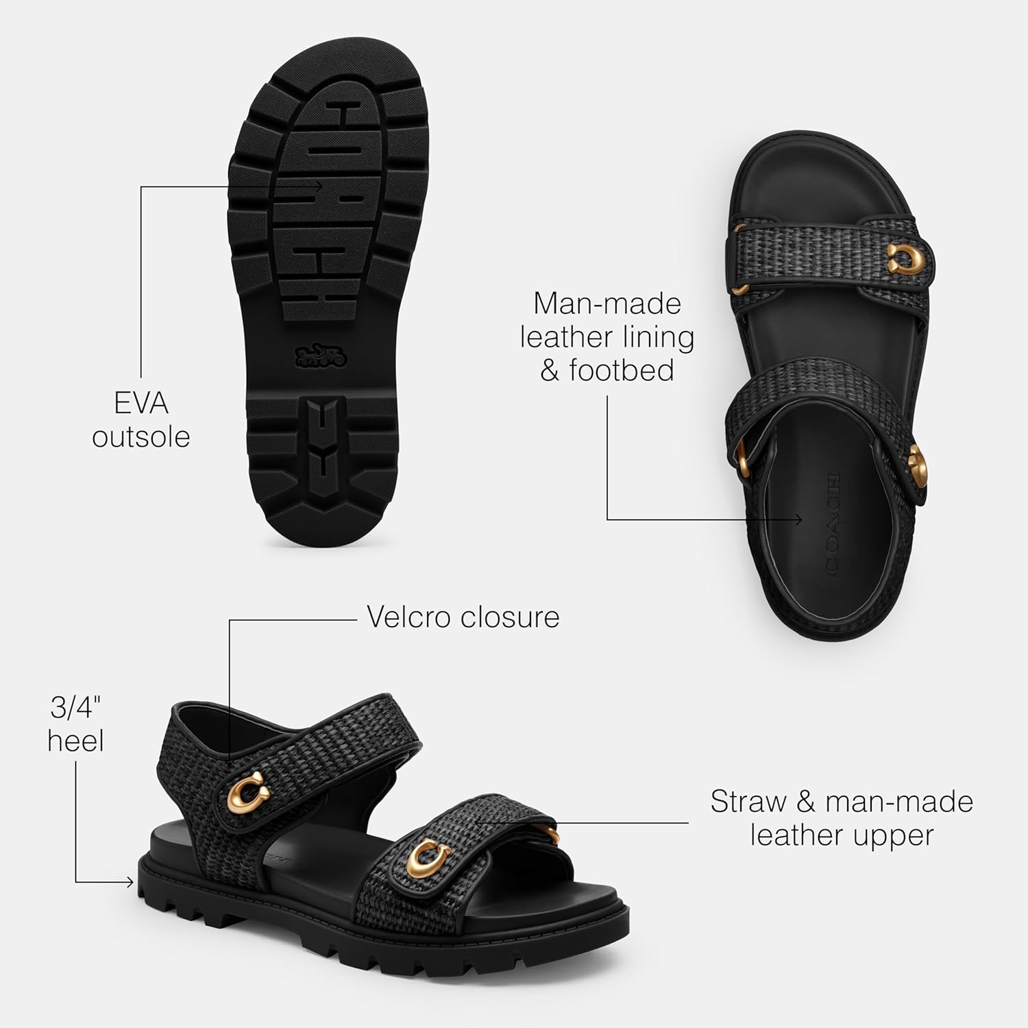 COACH Women's Brynn Sandals - Image 3