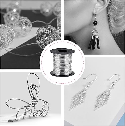 Miniatura 4 de Alambre de calibre 24 Alambre de acero inoxidable Alambre de joyería Alambre de plata para la fabricación de joyas Suministros artesanales 0.020 in*