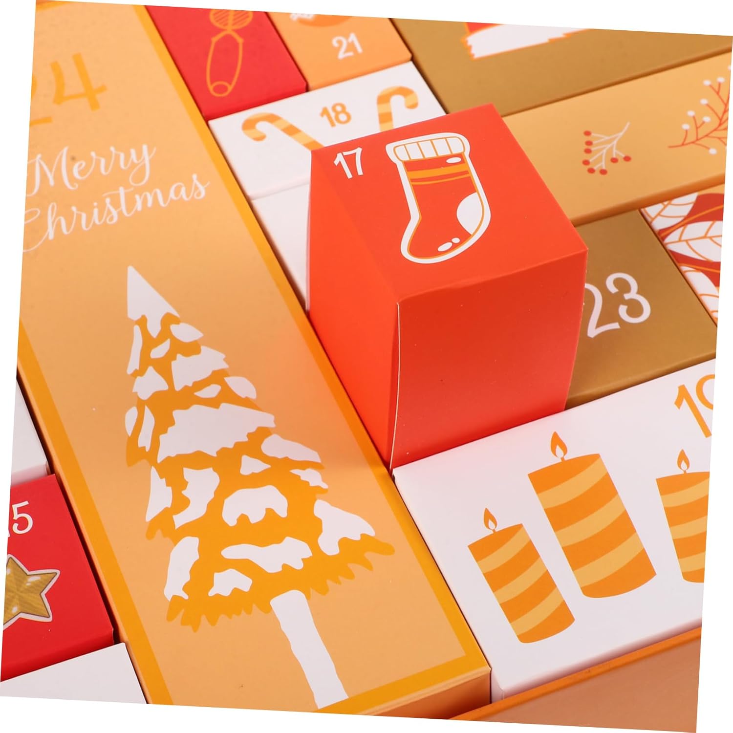 DIY Christmas Advent Calendar Boxes Sturdy Cardboard Countdown Boxes for Holiday Fun for and Party Favors