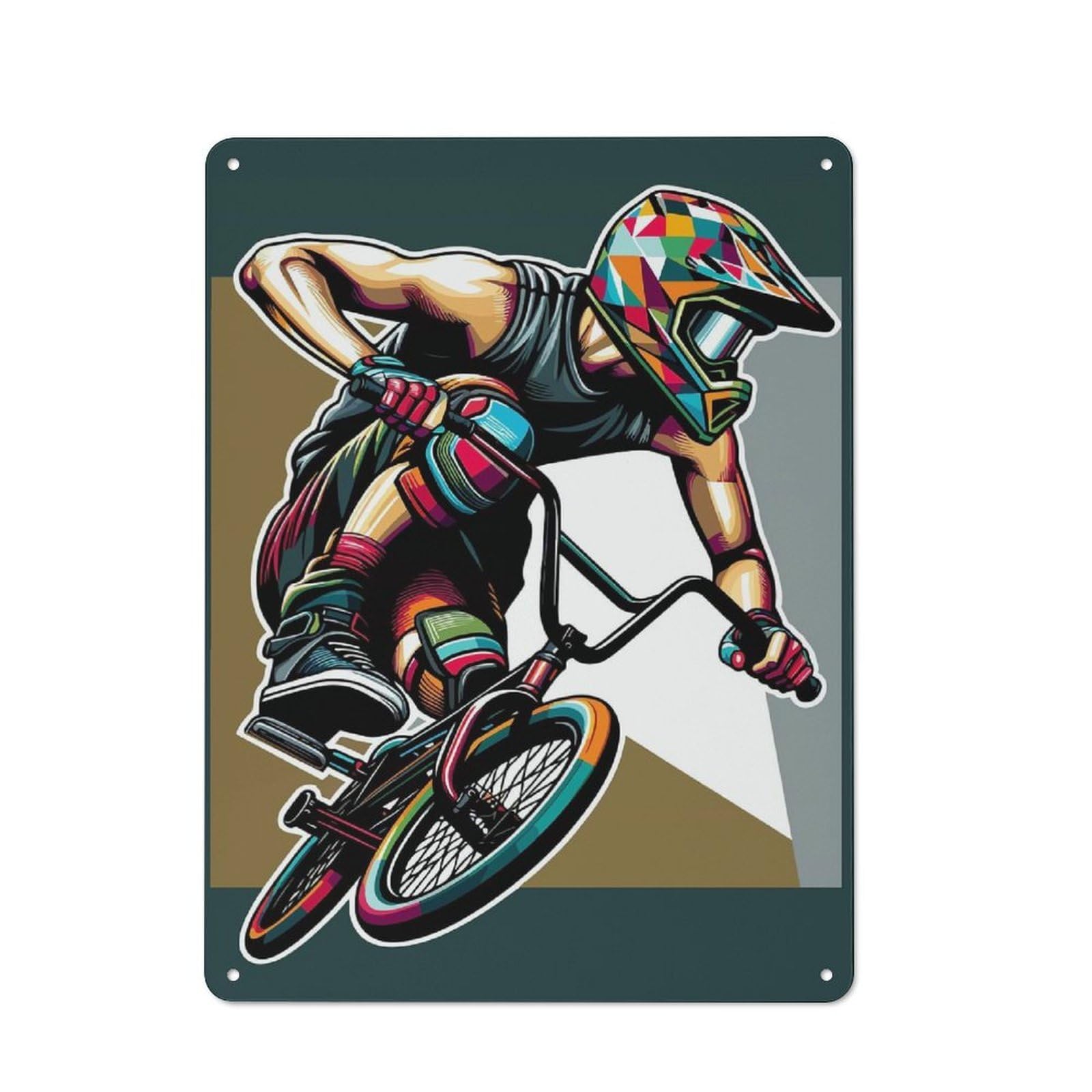 Junmoney Bmx Wpap Pop Art Retro-Style Tin Sign 40X30cm For Kitchen Or Home Bar, Suited To Kitchen Decor Lovers