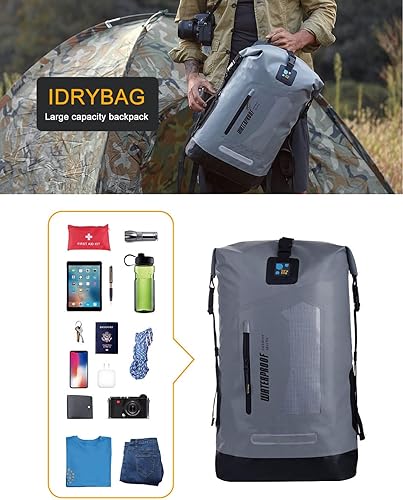 Miniatura 6 de Mochila Idrybag impermeable para deportes acuáticos, saco estanco para senderismo, con tiras de hombros, de 5.28, 7.93 y 10.57 galones