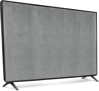 kwmobile Dust Cover for 32" TV - Fabric Case TV Protector for Indoor Flat Screen TVs - Light Grey