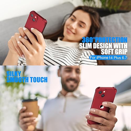 Miniatura 2 de ORETECH Funda para iPhone 15 Plus iPhone 14 Plus, con 2 protectores de pantalla prueba de caídas de grado militar de 10 pies protección de cámara a
