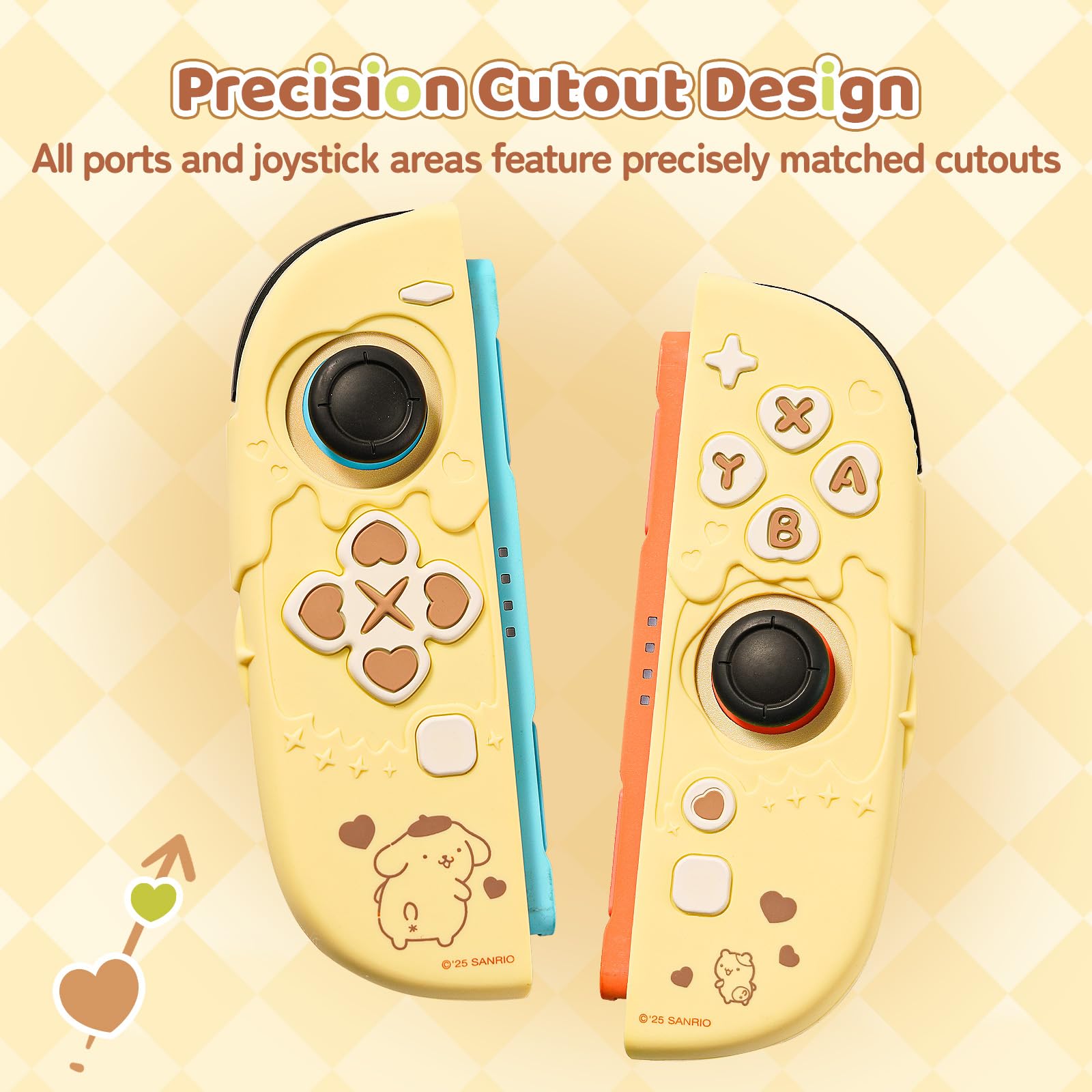Kuitmor Coque de protection compatible avec la manette Joy-con du modèle Switch 2 2025, étui en silicone souple, étui de protection anti-rayures pour Switch 2 - Jaune