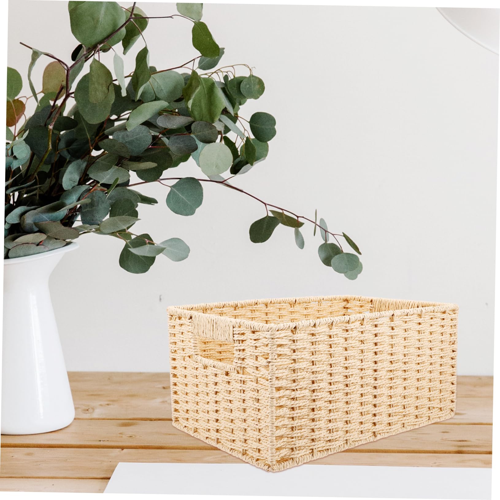 Amazon.com - VILLCASE Desktop Woven Storage Basket Handle for