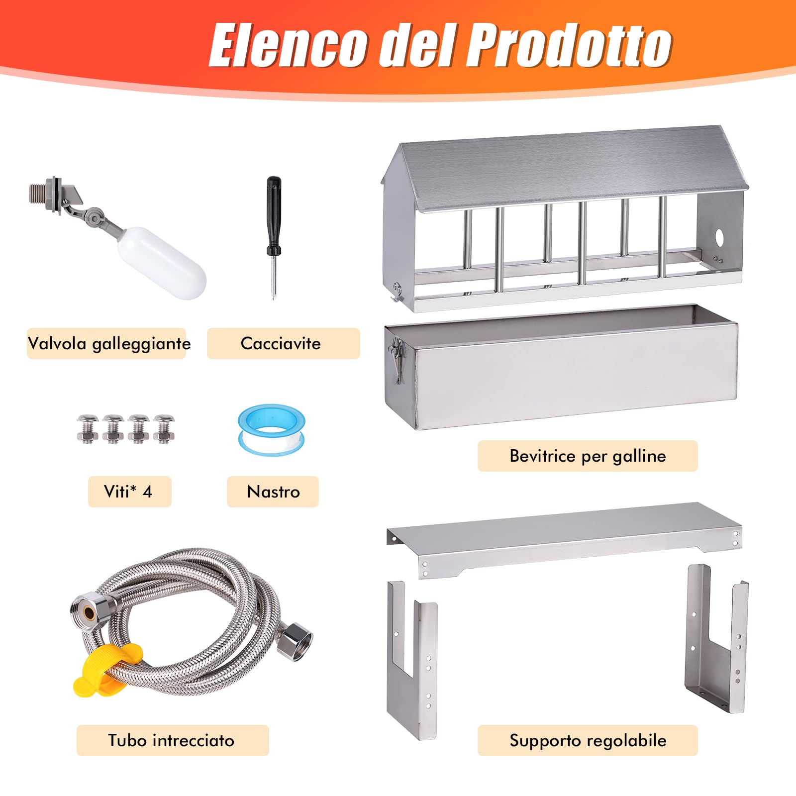 Annaffiatoio Per Piccioni Drinker Automatico In Acciaio Inox Con Valvola Galleggiante Da 1/2 Pollici, Alimentatore Per Quail, Pollo, Ducks, Gees