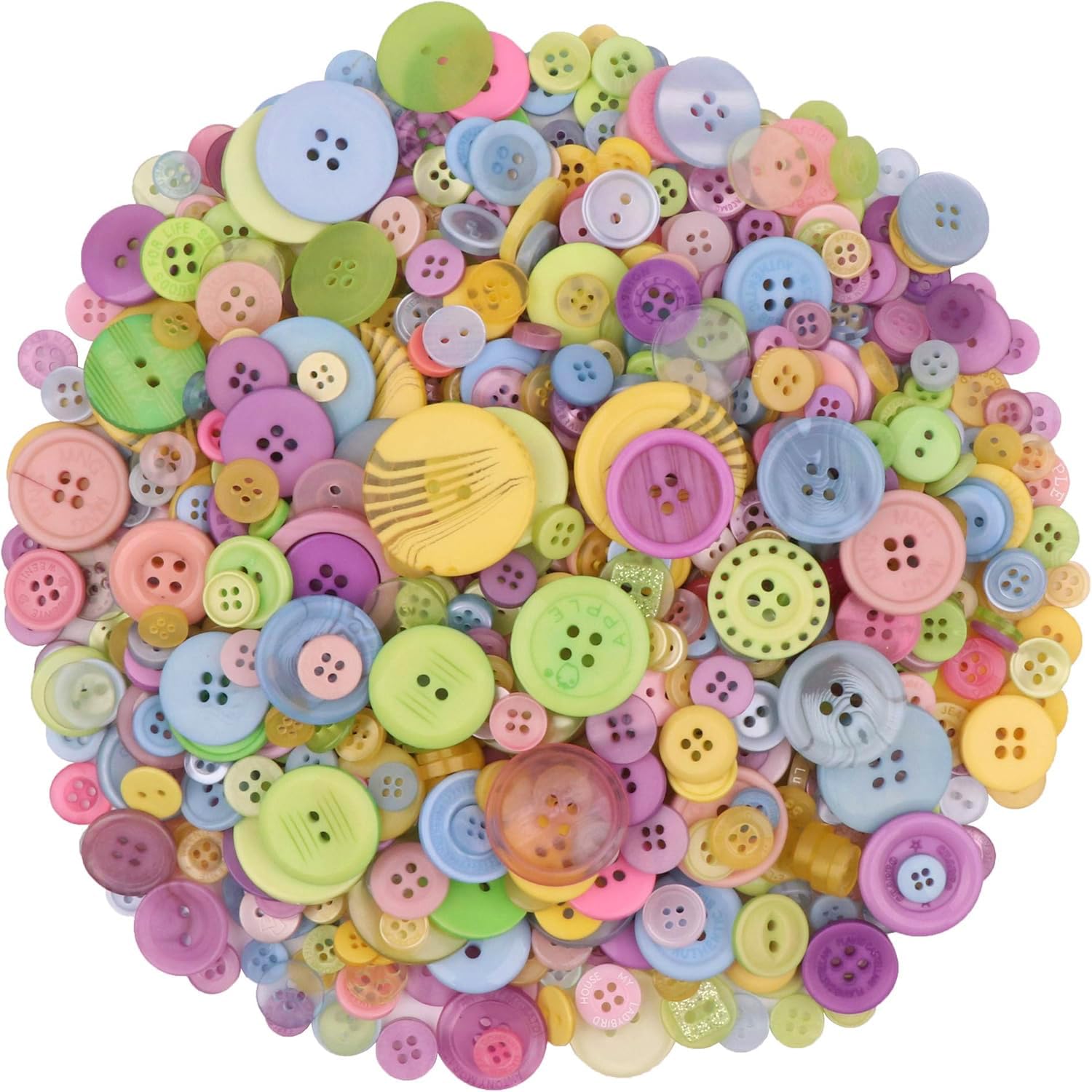 1600 botones de macarrones para manualidades, varios colores, botones de macarrón, botones coloridos para costura, manualidades