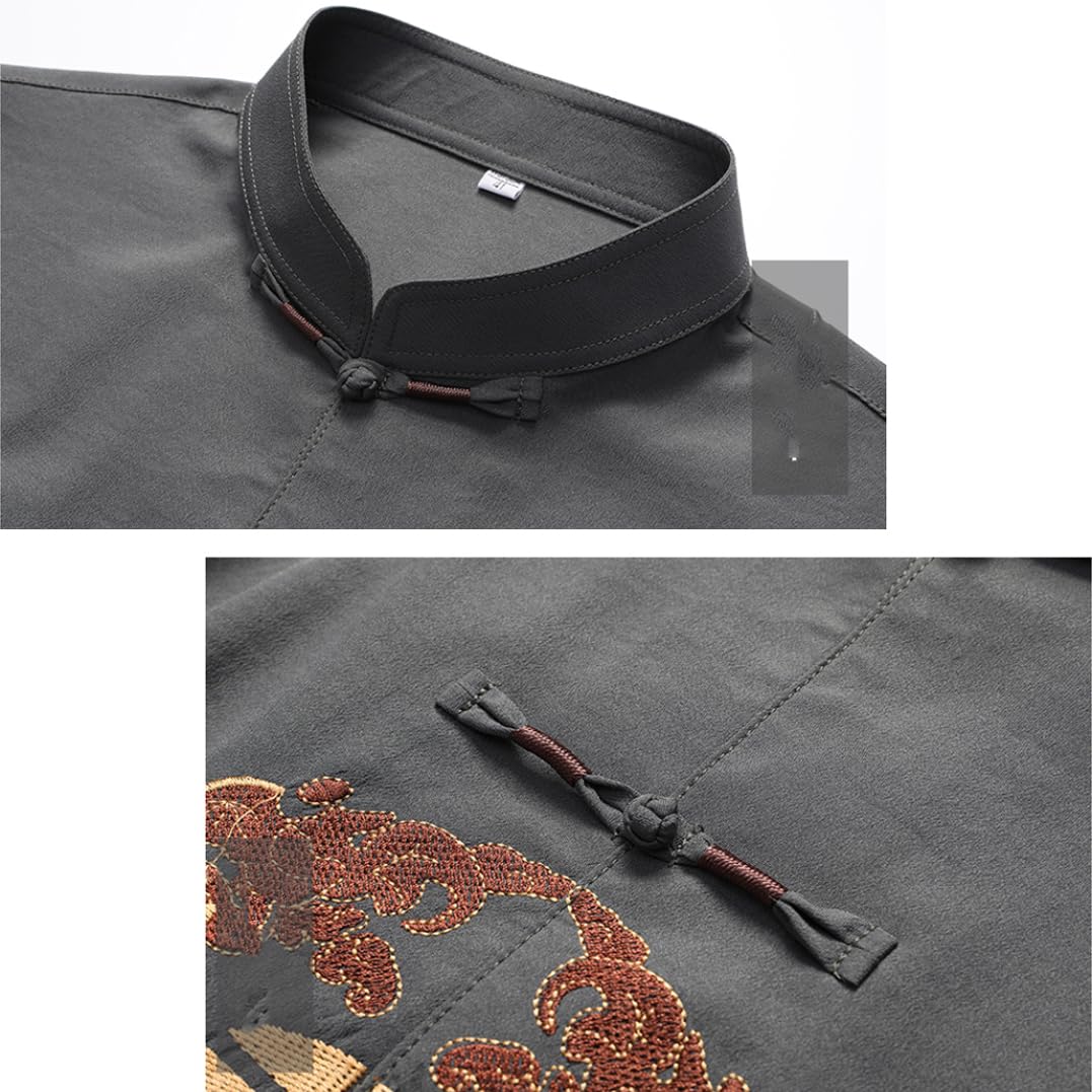 GVILTY Camicia uniforme Tai Chi - Qi Gong Martial Arti Ala Chun Shaolin Kung Fu Maglie Cansi Allenamento cinese Abbigliamento Abbigliamento Abbigliamento a maniche lunghe green1-XL