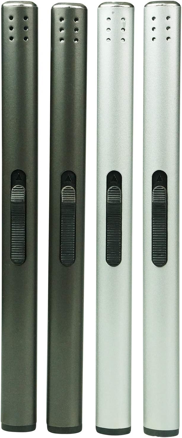Cello Metallic Lighters Multipack. 4 X Gasless Lighters. Long Candle