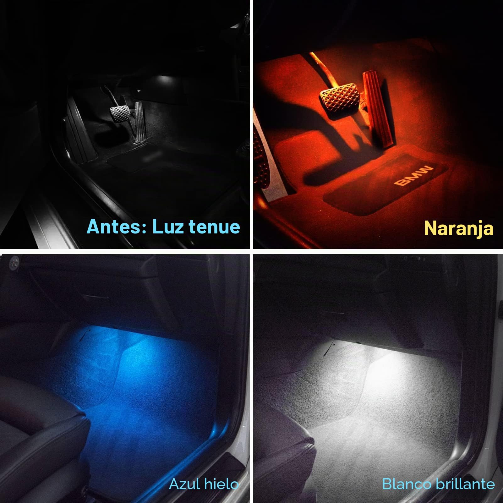 TTCR-II Compatible con Iluminación LED para pies BMW 1 2 3 4 5 7 X1 X3 X4 | F01 F10 F20 F22 F25 F26 F30 F32 F48 Luces LED para del Espacio para los Pies Car Atmosphere Light