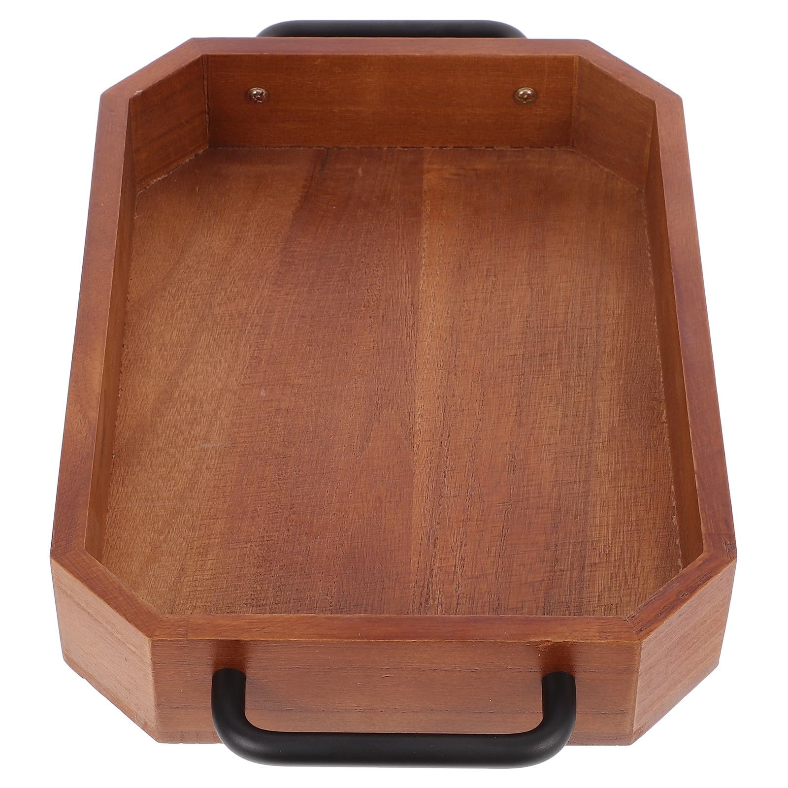Plateau de service élégant décoratif en bois avec finitions soignées pour art de la table
