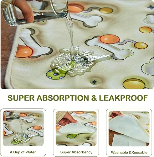 Miniatura 2 de Qeils Almohadillas reutilizables para cachorros, almohadillas lavables para orina para perros, 2 unidades de 18 x 24 pulgadas, 3D superabsorbentes,