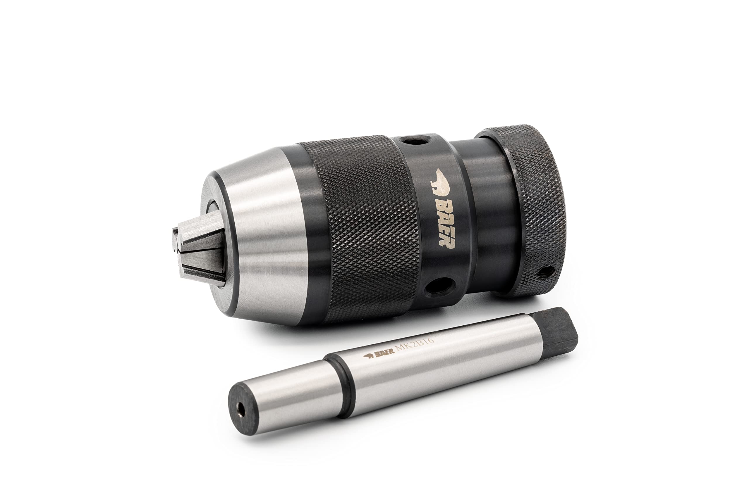 BAER Hochpräzisions-Bohrfutter mit Kegeldorn DIN 238 0,2-16 mm + Kegeldorn: MK 2 - Schnellspannbohrfutter - Bohrhammer - Bohrmaschine - Bohrkopf