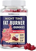 Night Time Fat Burner Gummies with Melatonin for Sleep & Weight Loss Support | Hunger Suppressant & Metabolism Booster, Shred Belly Fat While You Sleep | Diet Supplement for Women & Men | 60 Ct
