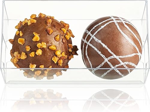 Miniatura 8 de SLShePack Paquete de 100 cajas de chocolate transparentes de 3 18 pulgadas x 1 x 1 pulgadas para 2 trufas, cajas de regalo de boda, cajas de regalo,