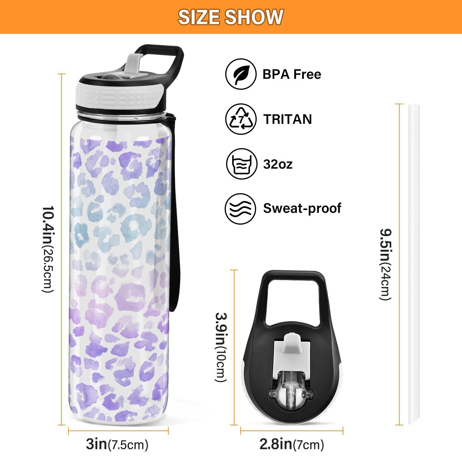 Sport-Wasserflasche 1000 Ml Mit Beagle-Motiv – BPA-frei, Auslaufsicher, Mit Strohhalm & Tragegurt, Tritan
