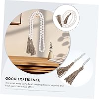 Vista 4 de IMIKEYA Cuentas de madera: guirnalda de cuentas de madera de granja para decoración de bandejas escalonadas