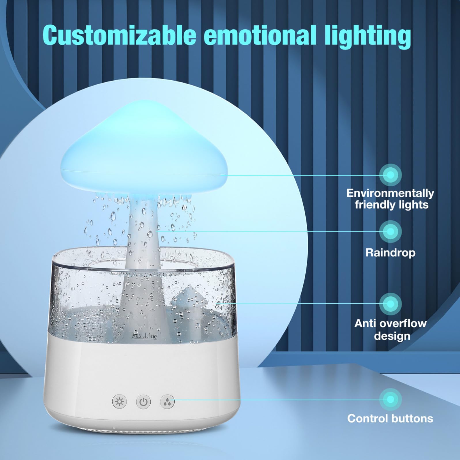 Humidificador de Aire Difusor de Aceites Esenciales 450ml Blanco