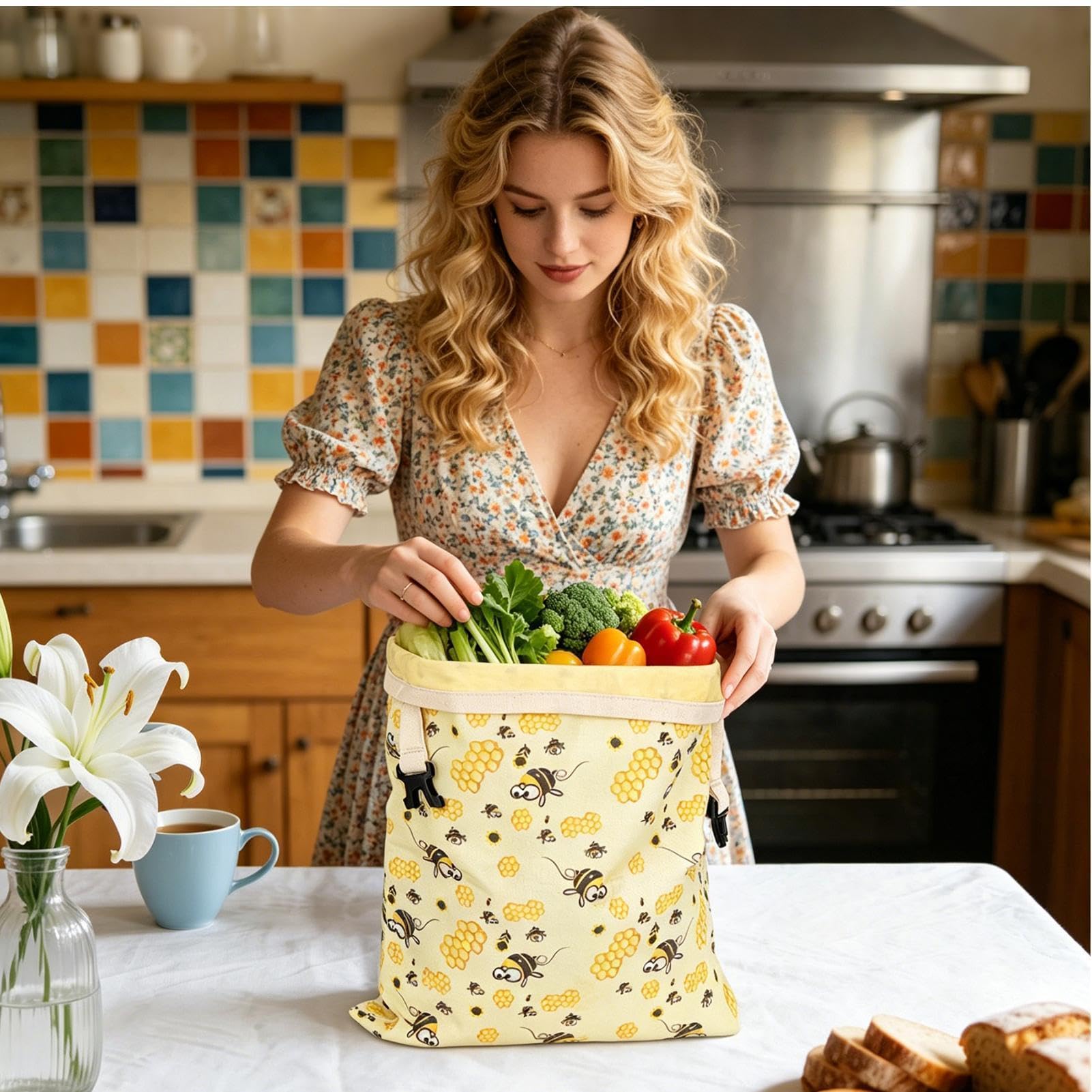 Sacchetti In D'Per Pane E Alimenti Borsa Riutilizzabile Con Cerniera Per | Mantieni-Freschezza Per Pane Per Congelatore Frigo Cucina Casa Agriturismo