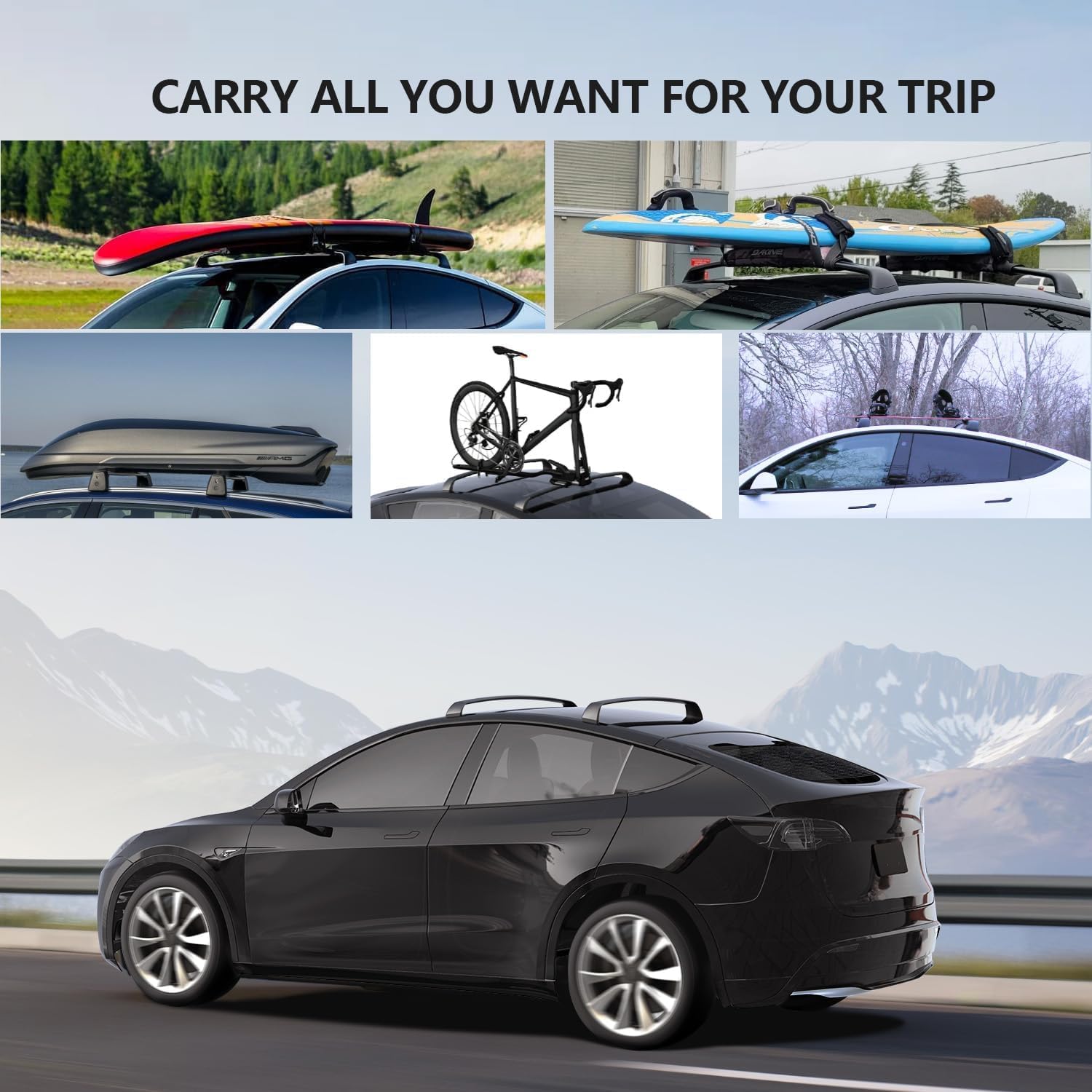 Amazon.com: ThinSGO Noiseless Lockable Roof Rack Cross Bar for