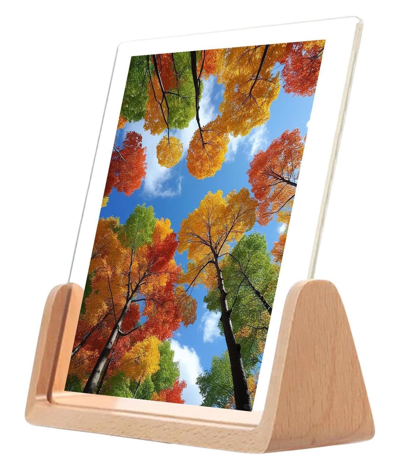 AJIODA Picture Frame Photo Frames, 5 x 7 inch U-shape Wooden Photo Frames Acrylic Display Picture Frames with Walnut Wood Base & High Definition Acrylic Glass Covers for Tabletop Desktop Display