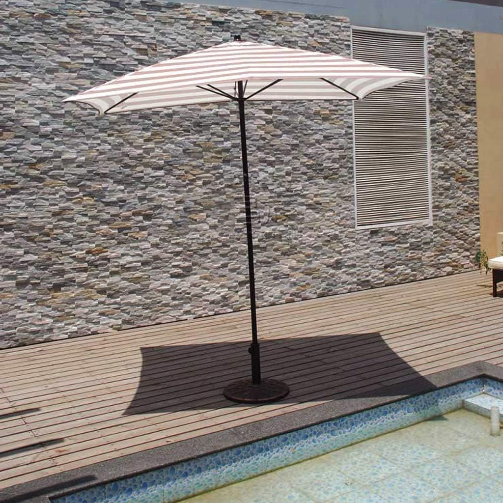 LYGSWDB Ombrellone da Giardino Ombrellone da Tavolo per Esterni Ombrellone da Patio a Strisce Rettangolari per Esterni 6,6ft/2M, Ombrellone da Spiaggia Senza Base, Ombrellone da Tavolo per Giardino