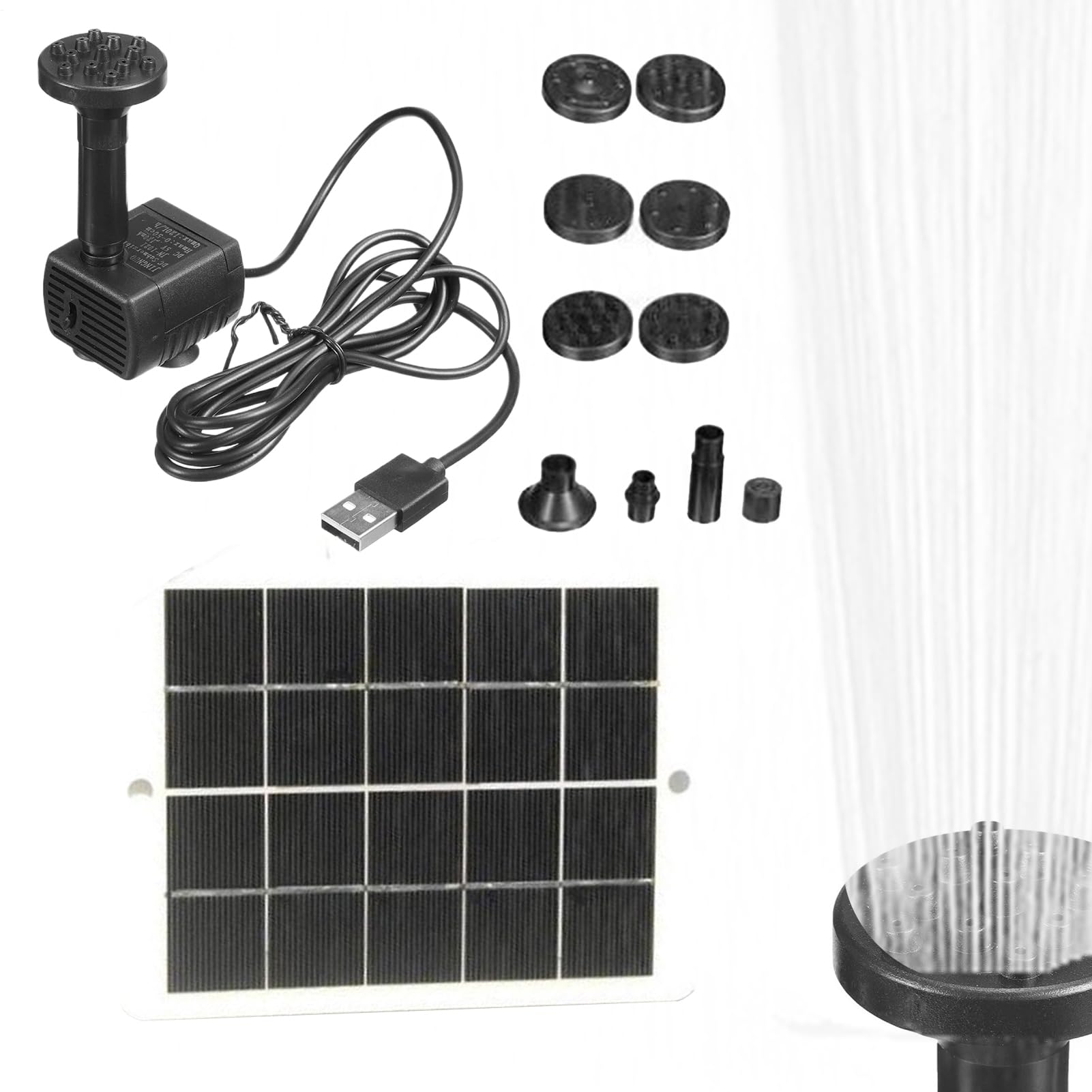 Pompe Solaire - 15W Pompe à Eau Solaire pour Bassins Extérieurs,Décor Résistant aux Intempéries Système d'Arrosage pour Jardin Balcon Bassin Aquarium