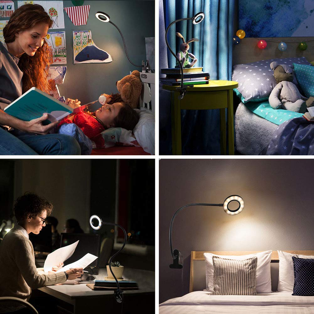 DIWUJI LED Clamp Light - Dimmable Reading Lamp -7