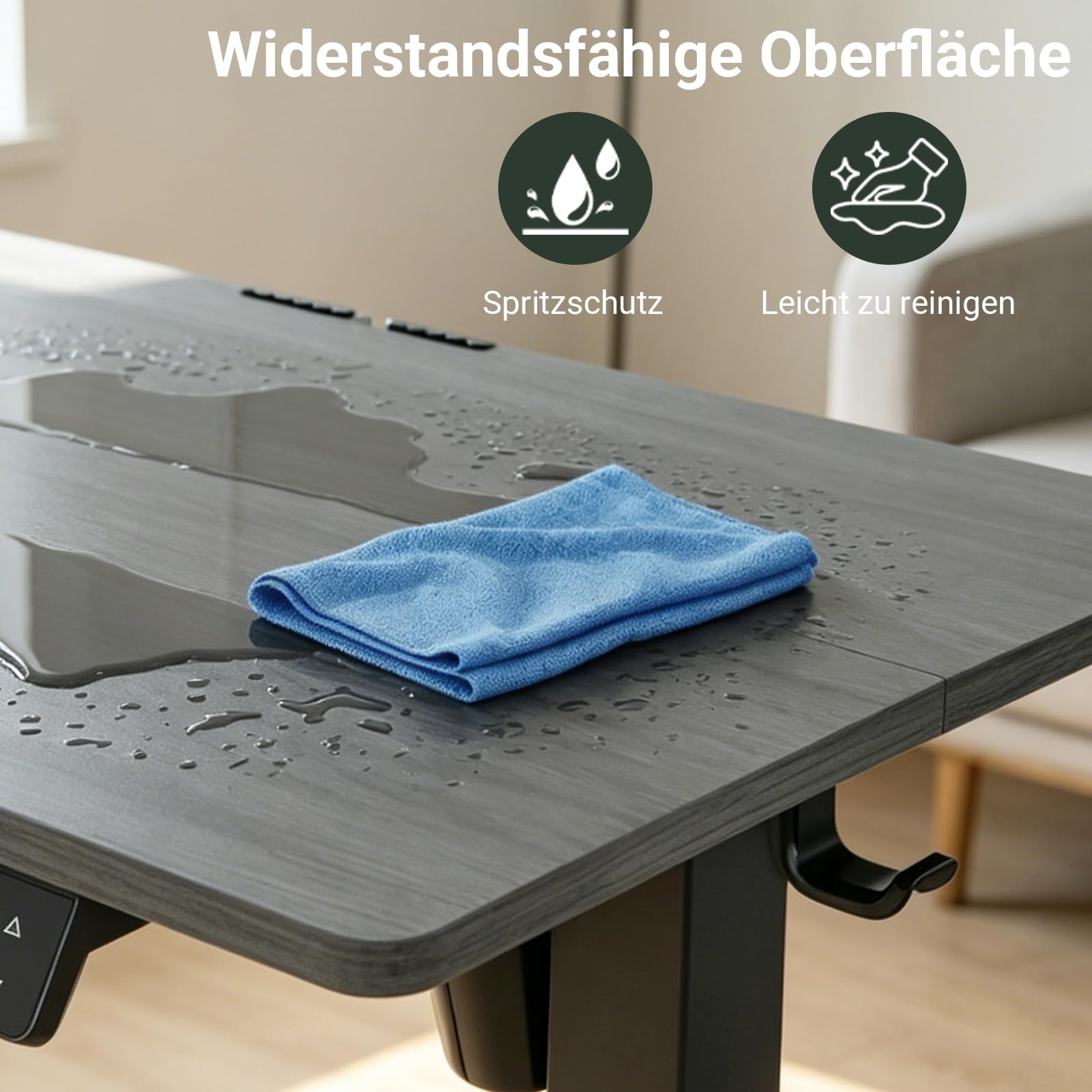Höhenverstellbarer Schreibtisch 80x48cm | mit USB-A/C, Schreibtisch Höhenverstellbar Elektrisch, Ergonomischer Steh-Sitz Computertisch für Homeoffice und Büro