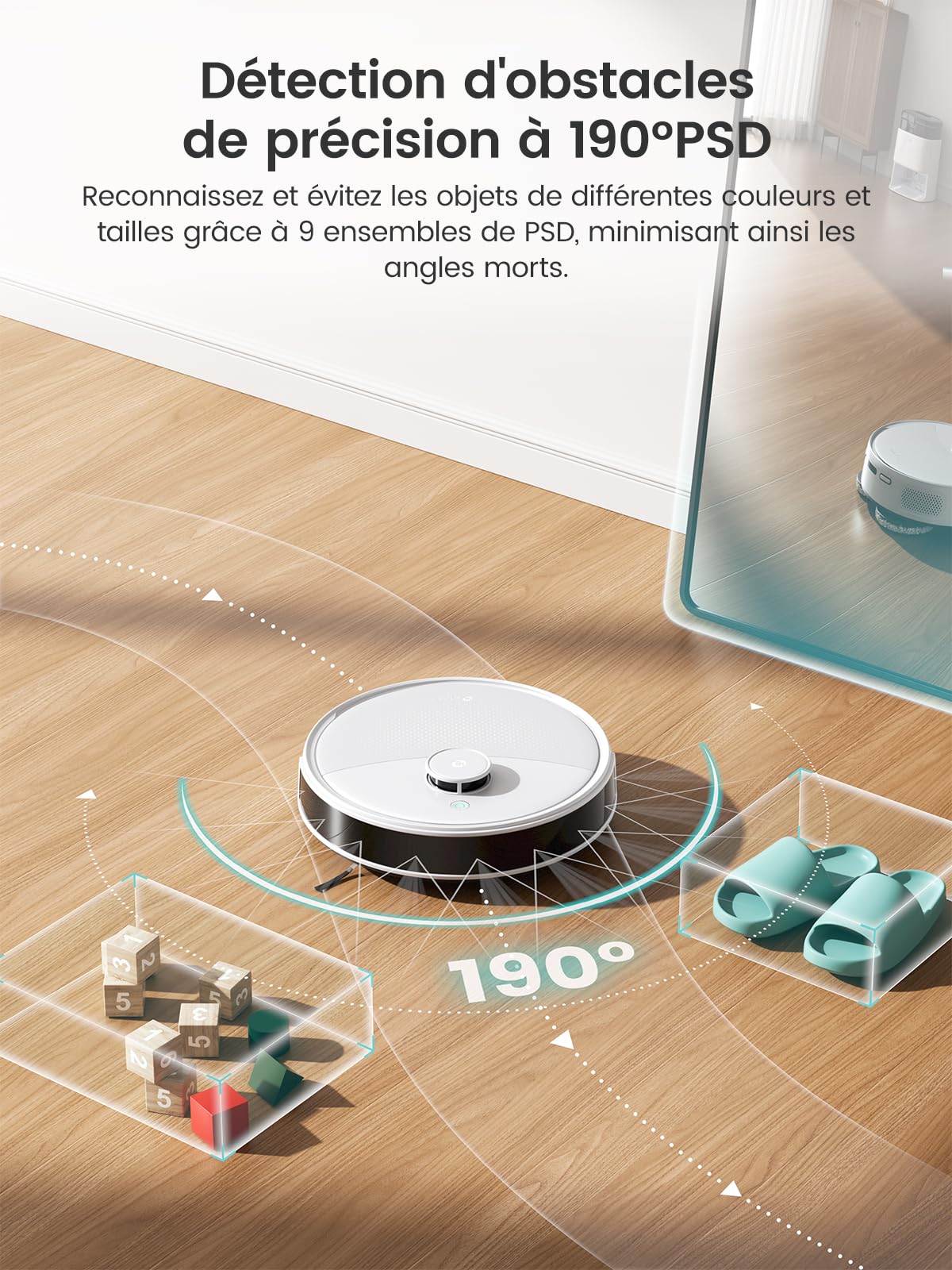 Lefant M3 Robot Aspirateur Laveur 12 000 Pa, Station Multifonctionnelle, Double Serpillière Rotative 200 TR/Min, Navigation dToF, Évitement d'obstacles PSD, 220min, WiFi 5G/APP/Alexa