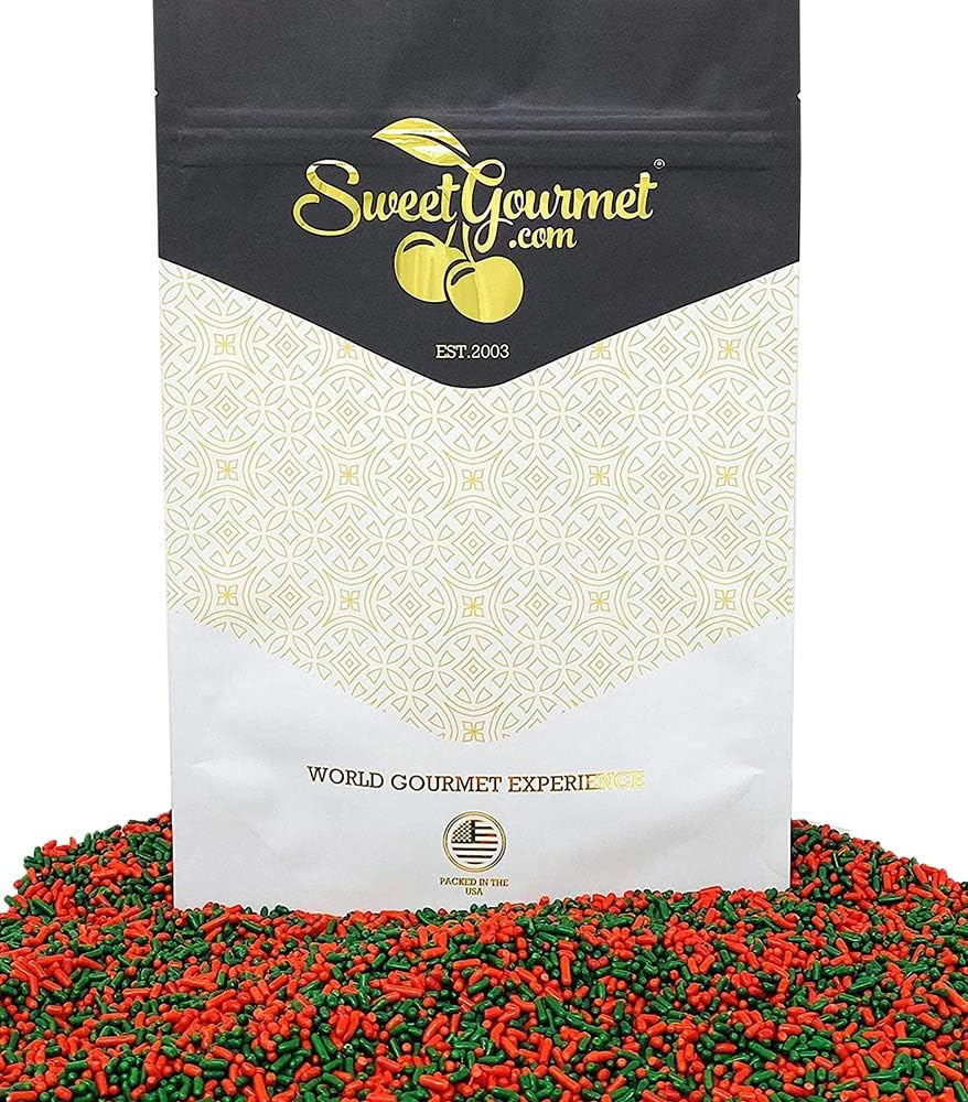 Christmas Mix Sprinkles | Red & Green Holiday Mix | 1 Pound