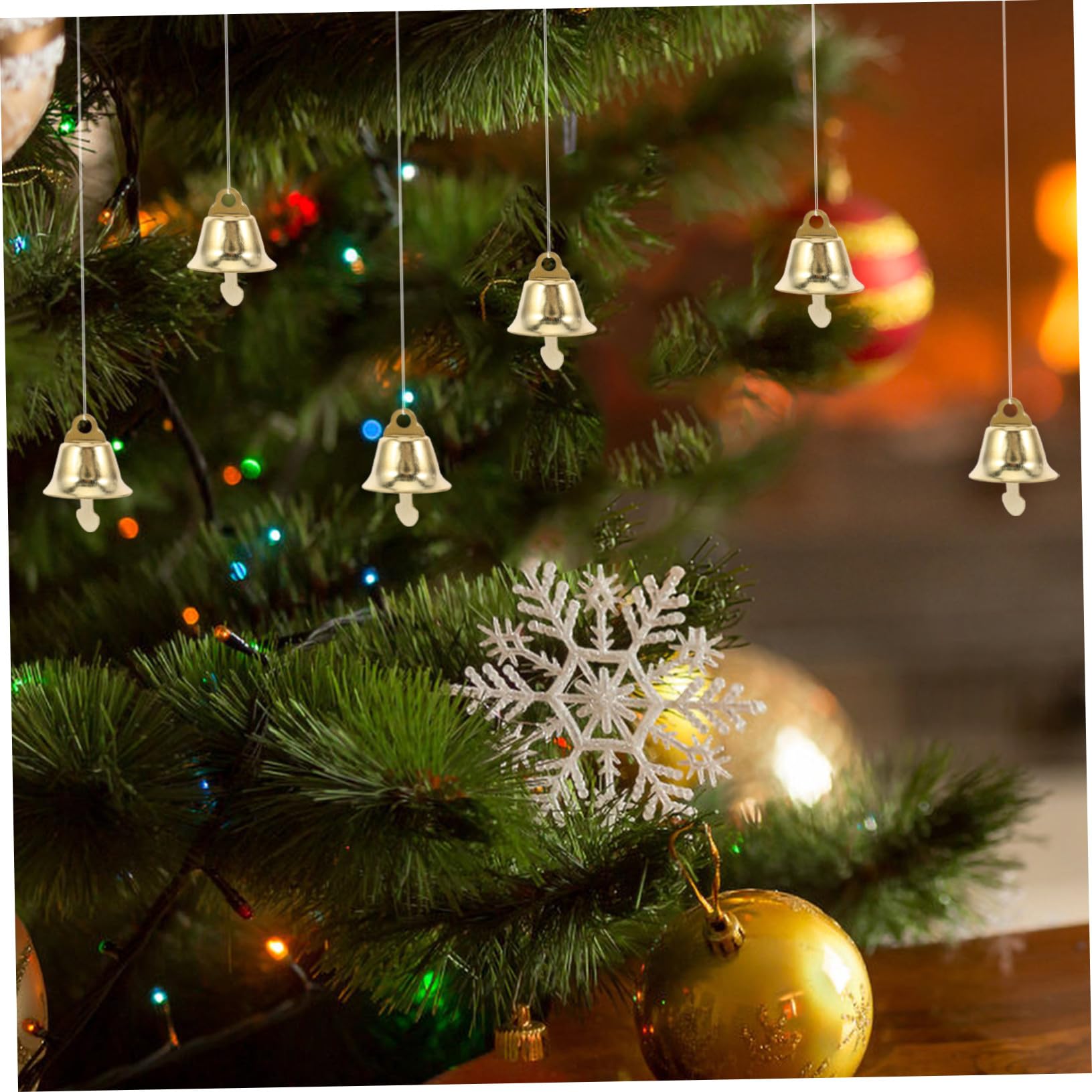 Toyvian 120 Piezas Decoración De Campana Dorado Mini Colgante De Campana Navideña Accesorios para Campanillas De Viento DIY para Árbol De Navidad