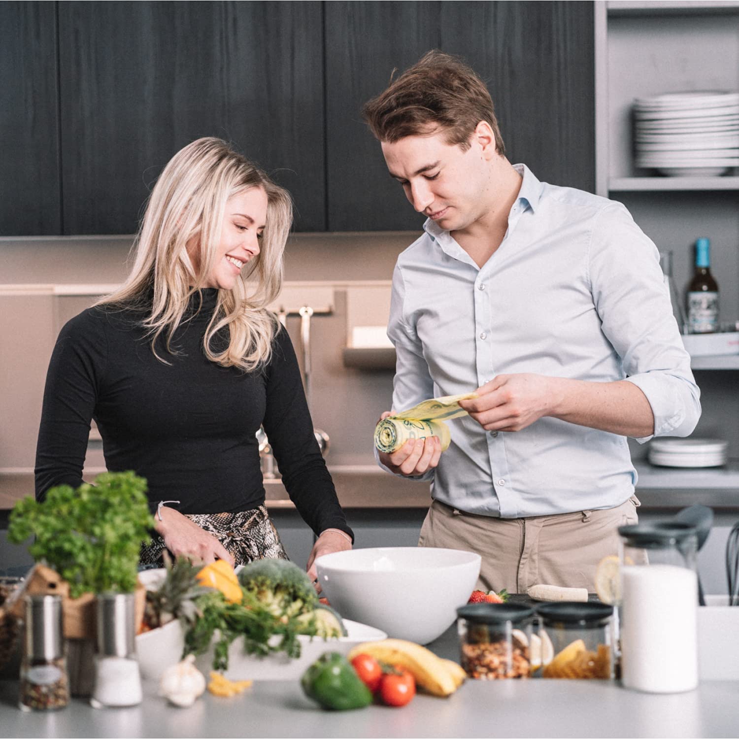 Lot De 4 X 14 Sacs Poubelle Avec Cordon De Serrage Parfum