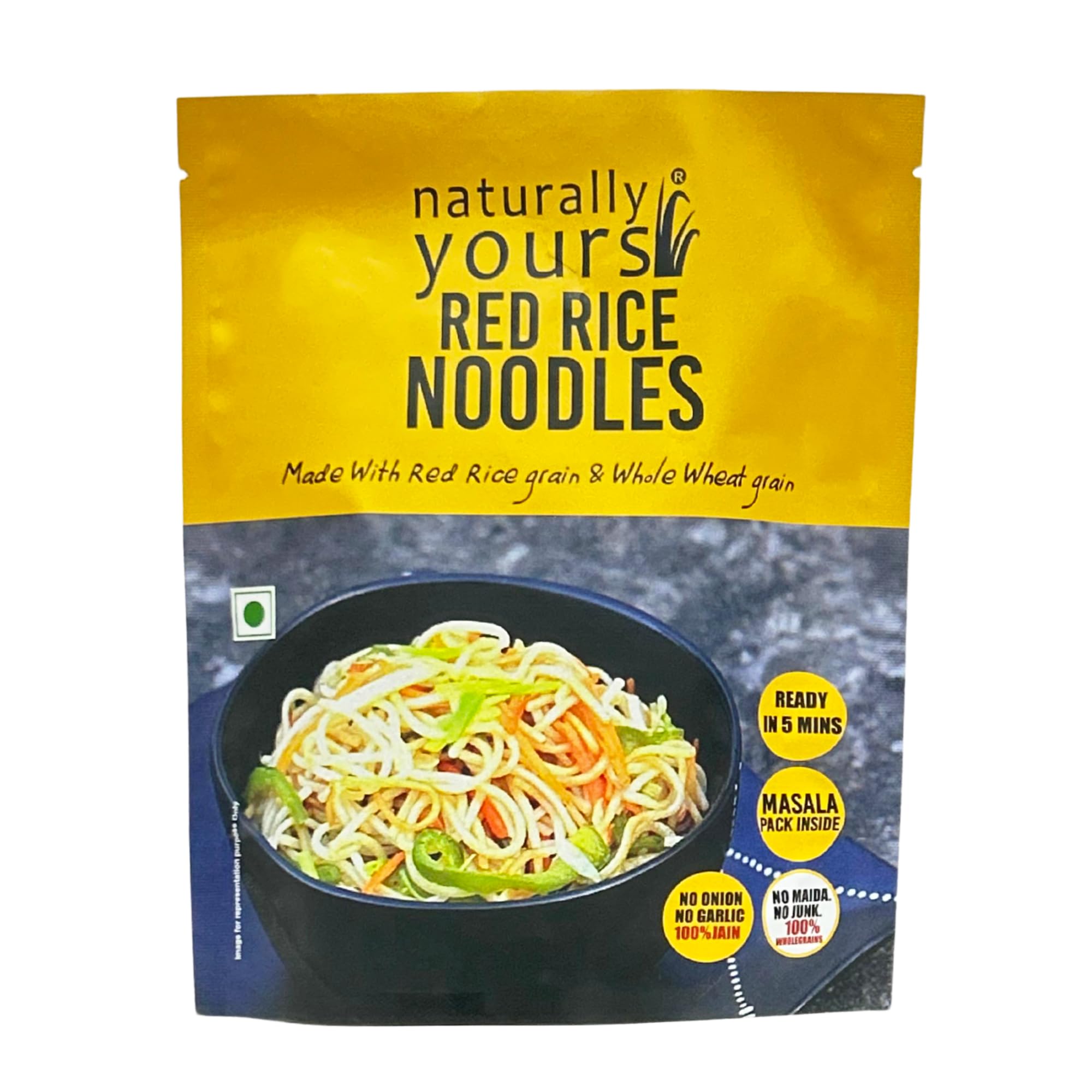 Sponsored Ad - Red Rice Noodles – No Onion No Garlic, 100% Jain-Friendly | Includes Tastemaker | No Maida, Preservative-Free, Non-Fried, Vegan | High in Iron, Antioxidants & Fiber | Healthy & Easy to Digest | 180g Pack of 1