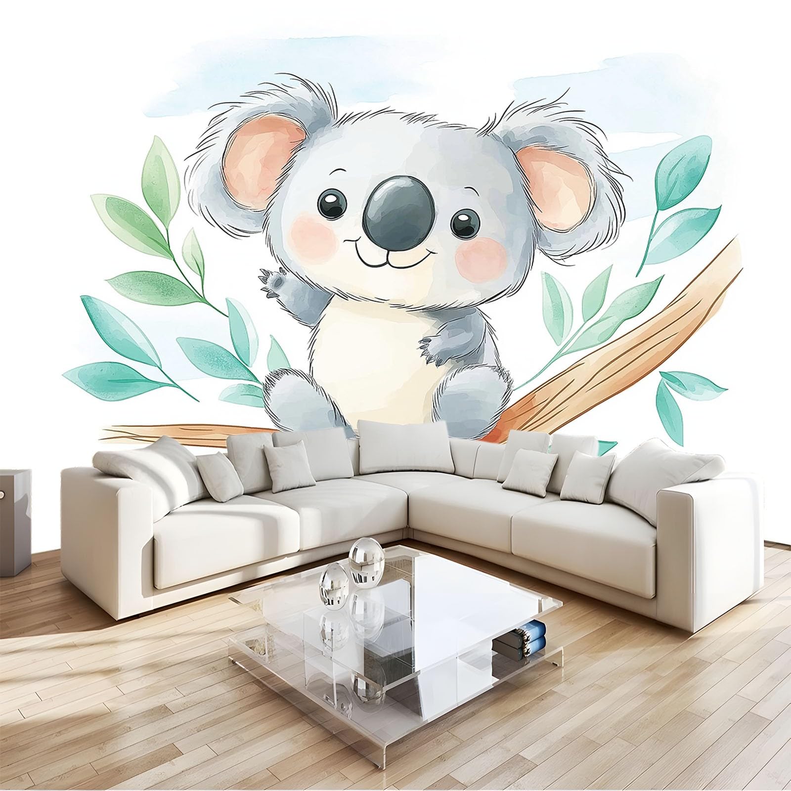 Peinture de koala en papier peint panoramique pour de douces nuits