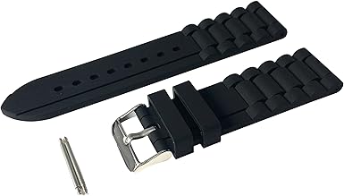 Black Silicone 24 mm Watch Strap - S241080 - Fossil