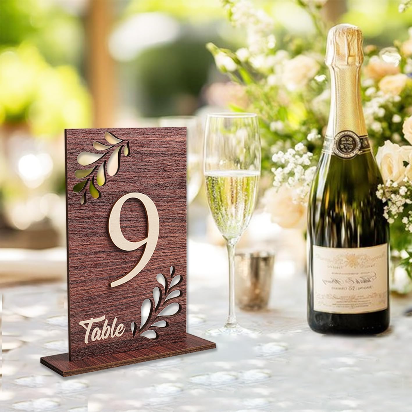 Números de mesa de boda del 1 al 20 números de mesa de madera para recepción de boda, centro de mesa con base de soporte para decoración de boda, despedida de soltera, banquete, restaurante,
