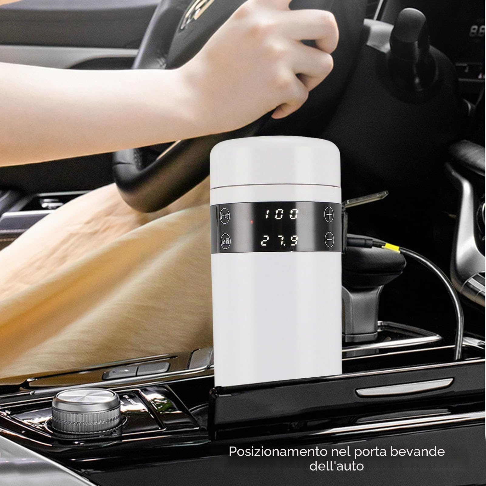 Tazza per Scongelamento del Seme Congelato, Prestazioni Termiche Superiori, Materiale ABS da 200 Ml per Bovini con Cavo di Alimentazione per Auto, Batteria da 3200 MAh