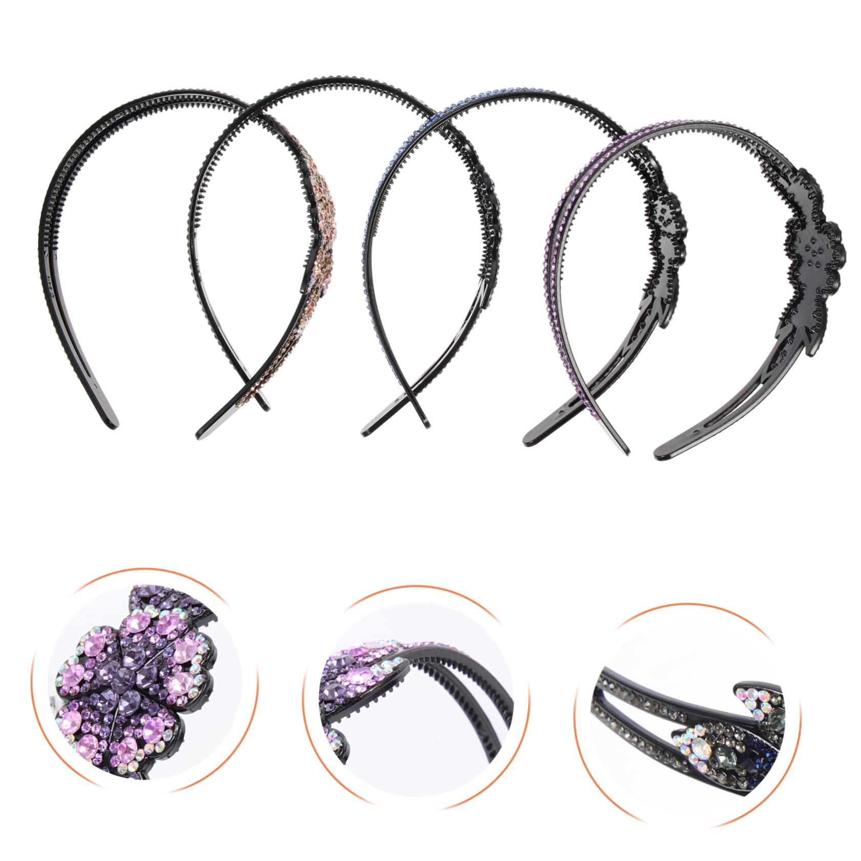 DOITOOL 8pezzi Eleganti Cerchietti Con Strass e Pettinini Antiscivolo Accessori Per Chic Per Donne Per Festa e Uso Quotidiano Colori Variati