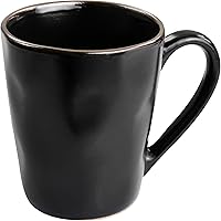 Vista 6 de Elama Moderno juego de vajilla de cerámica de 16 piezas en negro mate con borde dorado (ELM-MATTE)